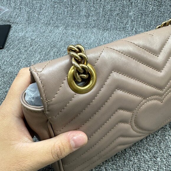 Gucci Marmont Small Brown Leather Crossbody Bag fbcco999-102225 - Picture 4 of 15